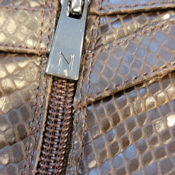 Naturalizer Women's Taelynn Brown Snake Embossed Leather Knee High Boots - Picture 10 of 13